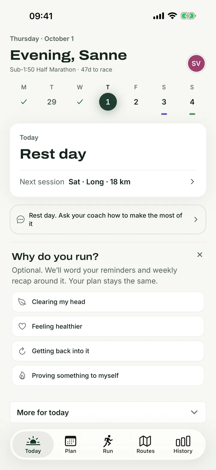 Today’s session in Runapt