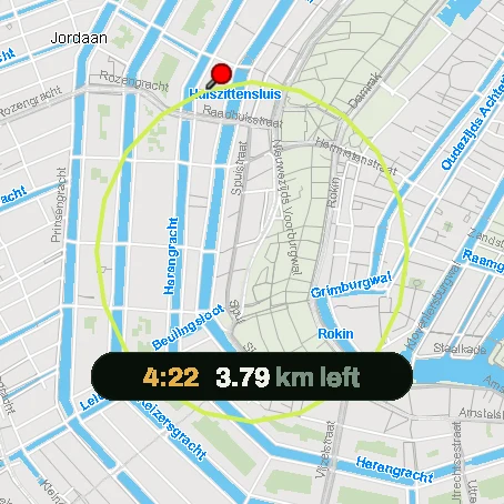Runapt-routekaart op een Garmin